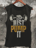 Men's Just Pump It Weightlifting Art Print Tank Top