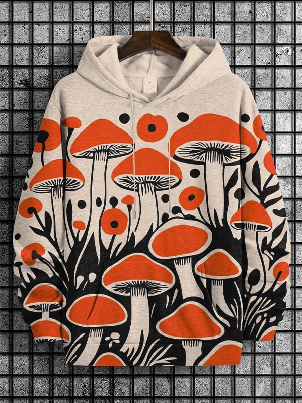 Men's Magic Mushroom Forest Art Print Hooded Sweatshirt
