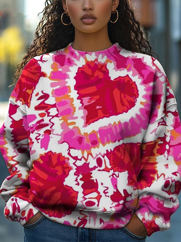 Women's Valentine's Day Love Art Print Cozy Sweatshirt