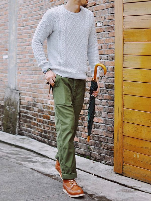 Men's Casual Plain Slant Pockets Straight Leg Pants