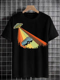 Men's Bus Taken Away By UFO Graphic Print Cotton Casual T-Shirt
