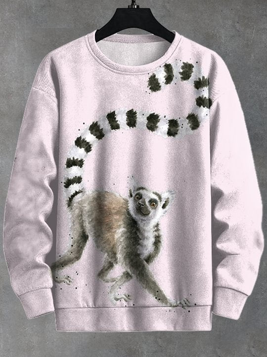 Men's Lovely Lemur Art Print Casual Sweatshirt