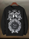 Men's Viking Vintage Totem Pattern Print Cotton Casual Sweatshirt