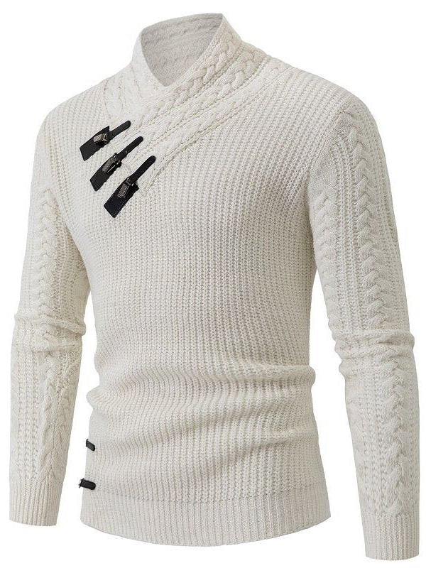 Men's Mock Neck Slim Long Sleeve Knitted Sweater