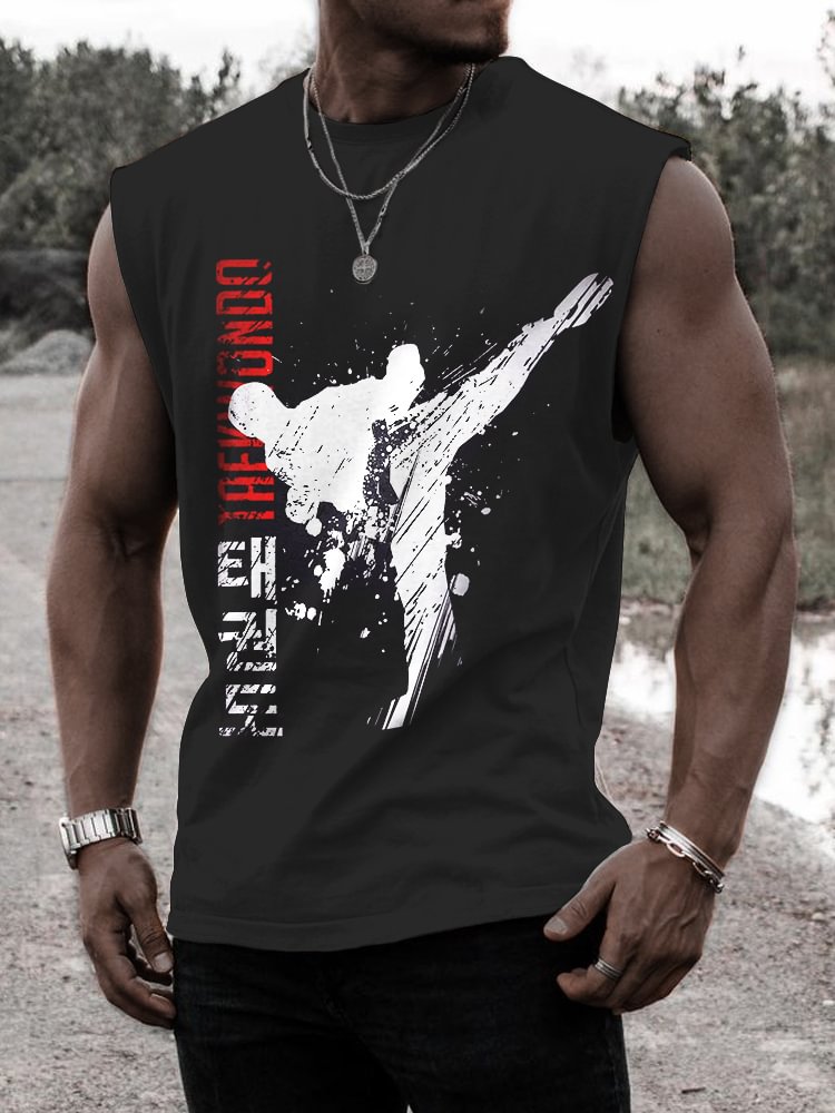 Men's Martial Art Print Workout Tank Top