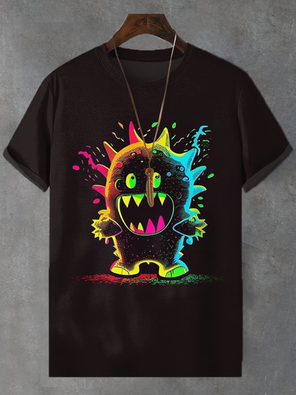 Men's Little Monster Graphic Print Casual T-Shirt