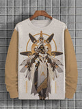 Men's Future Technology Art Illustration Print Long Sleeve Casual Sweatshirt