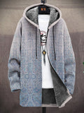 Men's Ethnic Paisley Pattern Art Print Hooded Trench Coat