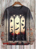 Men's Church Crow Window Mystic Fantasy Art Casual Sweatshirt