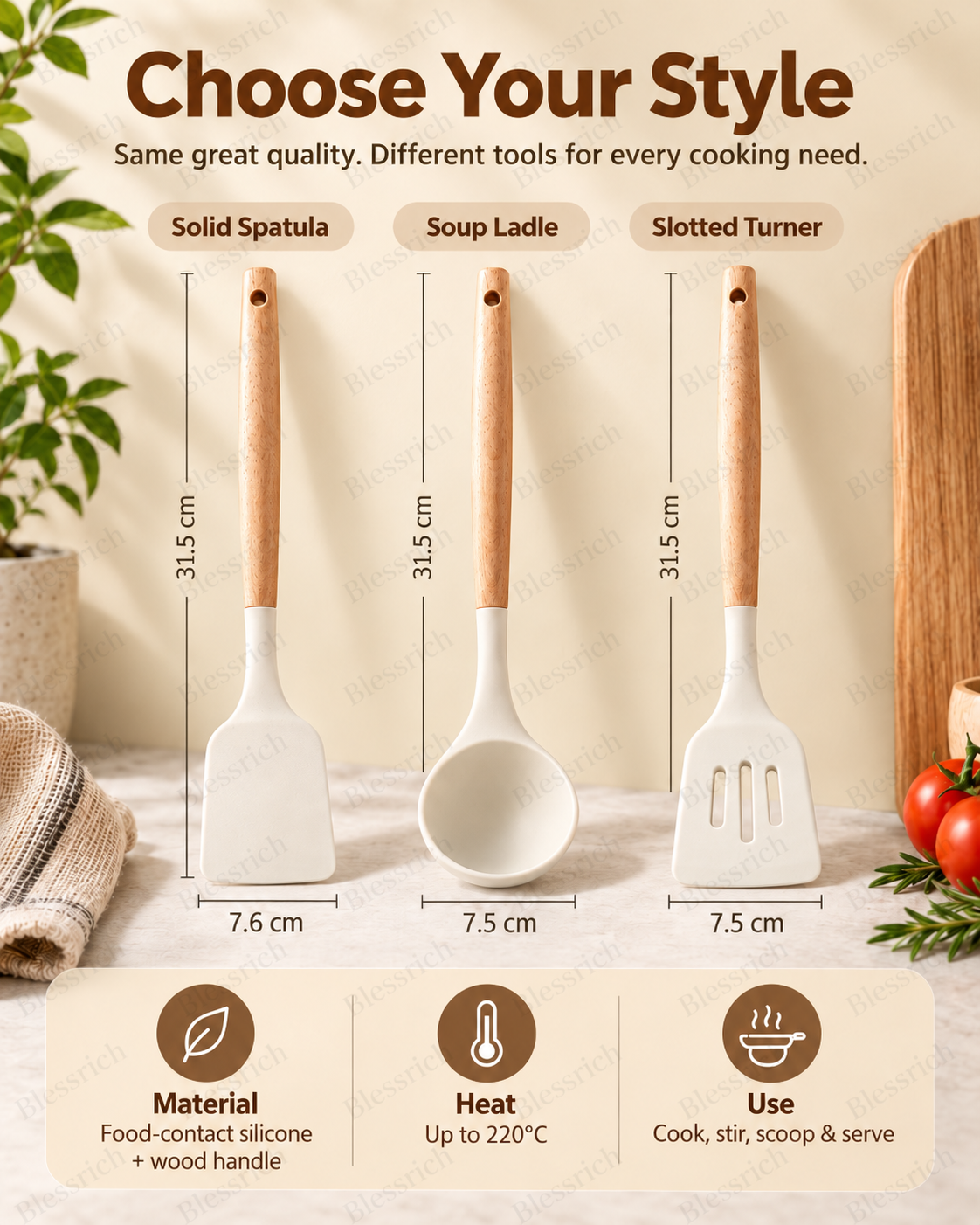 📢🏆Silicone Kitchen Utensils – Choose Your Everyday Essential