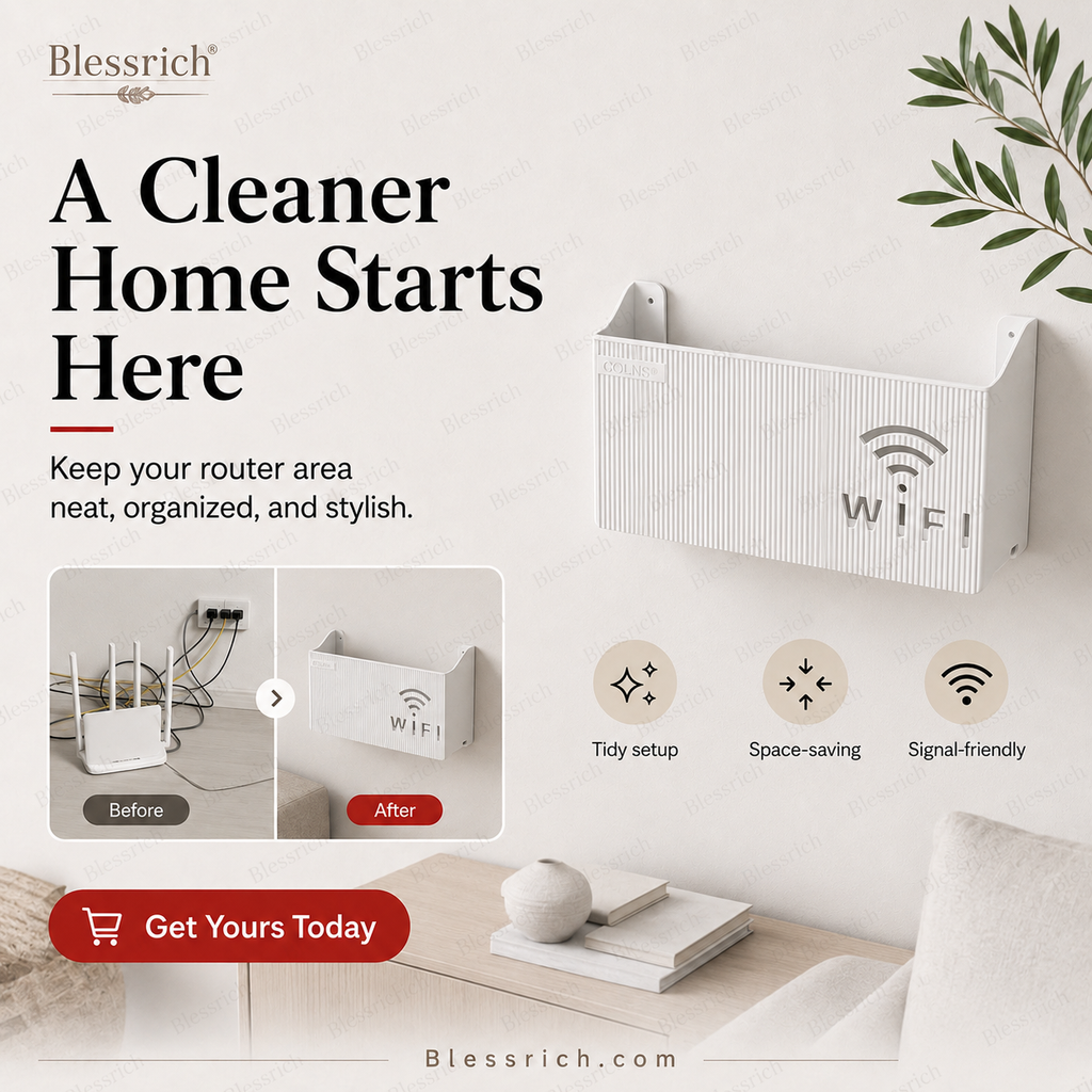 Wall-Mounted WiFi Router Storage Rack