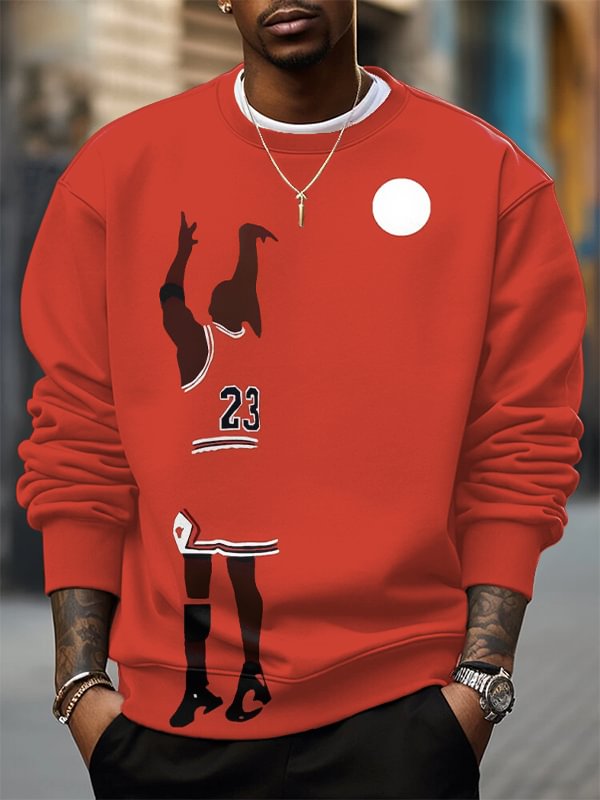 Men's Basketball Enthusiast Art Print Casual Sweatshirt