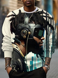 Men's Afro Art Futuristic Cyberpunk Print Casual Sweatshirt