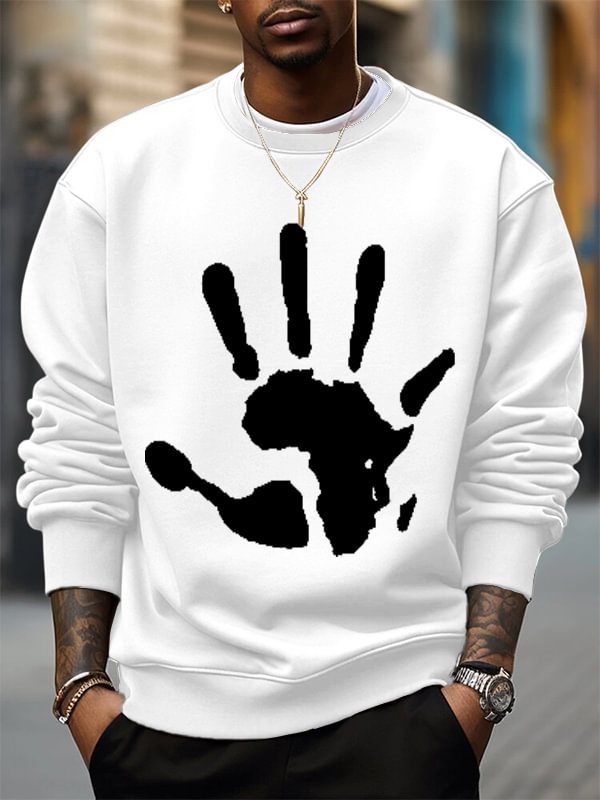 Men's African DNA Palm Print Cotton Casual Sweatshirt