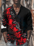 Men's Letters Graphic Print Long Sleeve Shirt