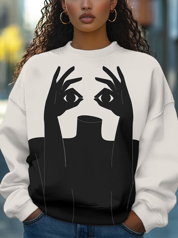 Women's Eyes Abstract Art Print Casual Sweatshirt
