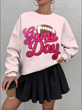 Women's Game Day Baseball Print Cozy Sweatshirt