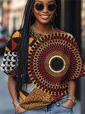 Women's African Retro Ethnic Pattern Art Print Casual T-Shirt