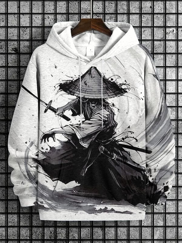 Men's Samurai Japanese Art Print Hooded Sweatshirt