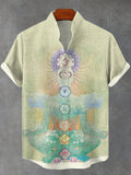 Men's Mystical Anthropology Chakra Spirituality Art Linen Blend Shirt
