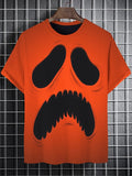 Men's Halloween Grimace Graphic Print T-Shirt