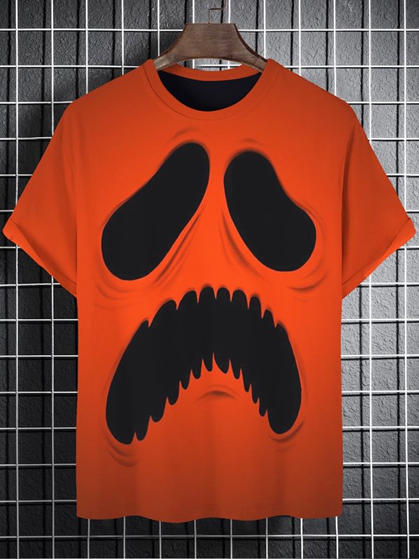 Men's Halloween Grimace Graphic Print T-Shirt