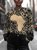 Women's Black Pride African Print Knit Sweatshirt