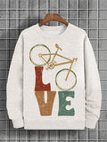 Men's Cycling Lover Print Cotton Casual Sweatshirt