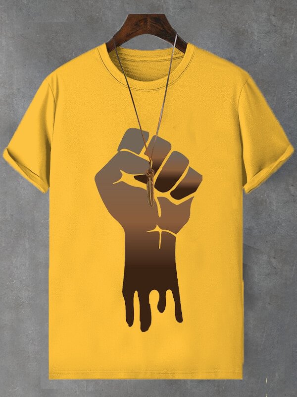 Men's Power Dripping Funny Print Cotton Casual T-Shirt