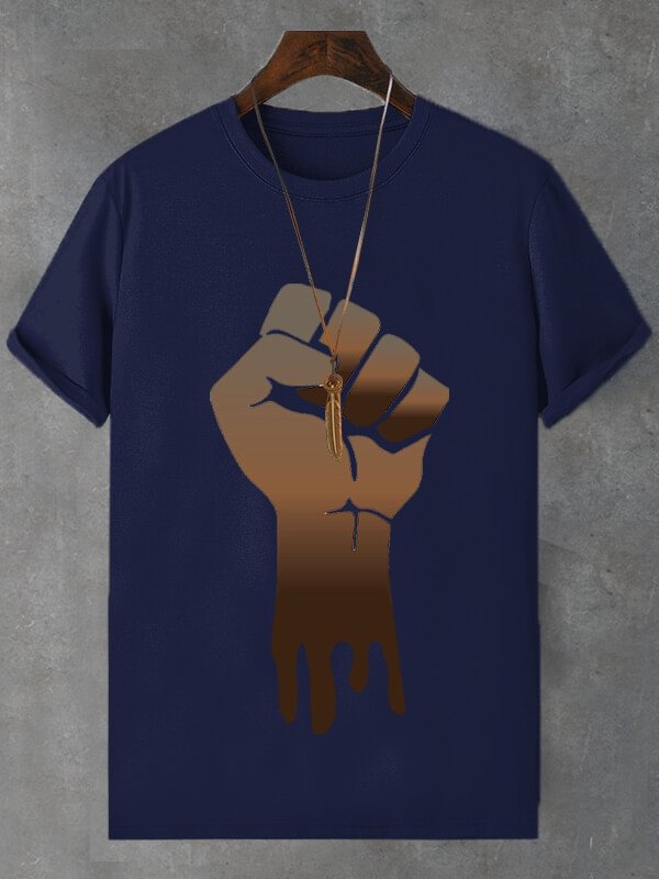Men's Power Dripping Funny Print Cotton Casual T-Shirt