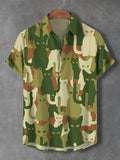 Men's Cat Camouflage Pattern Art Print Shirt
