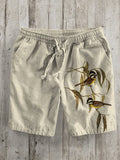 Men's Birds On Branch Art Printed Vacation Beach Shorts
