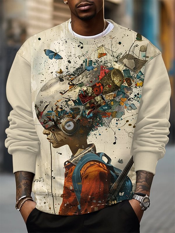 Men's Fun Fantasy Art Print Casual Sweatshirt