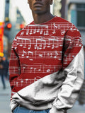 Men's Sheet Music Print Casual Sweatshirt