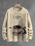 Men's Coffee Dictionary Art Print Knit Sweatshirt