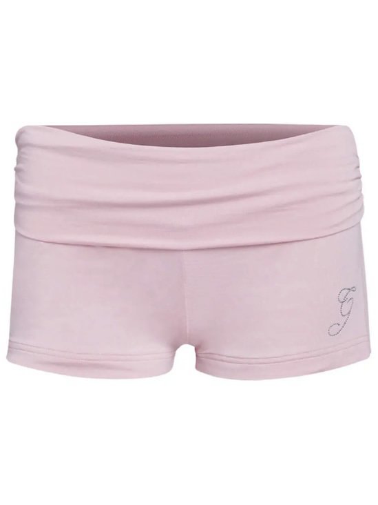 Women's Lace Trim Camisole Rhinestone Shorts Straight Pants