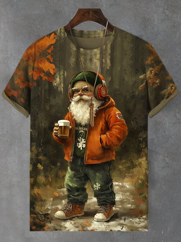 Men's St. Patrick's Day Rock Music Drinking Beer Art Print T-Shirt