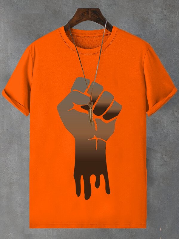 Men's Power Dripping Funny Print Cotton Casual T-Shirt