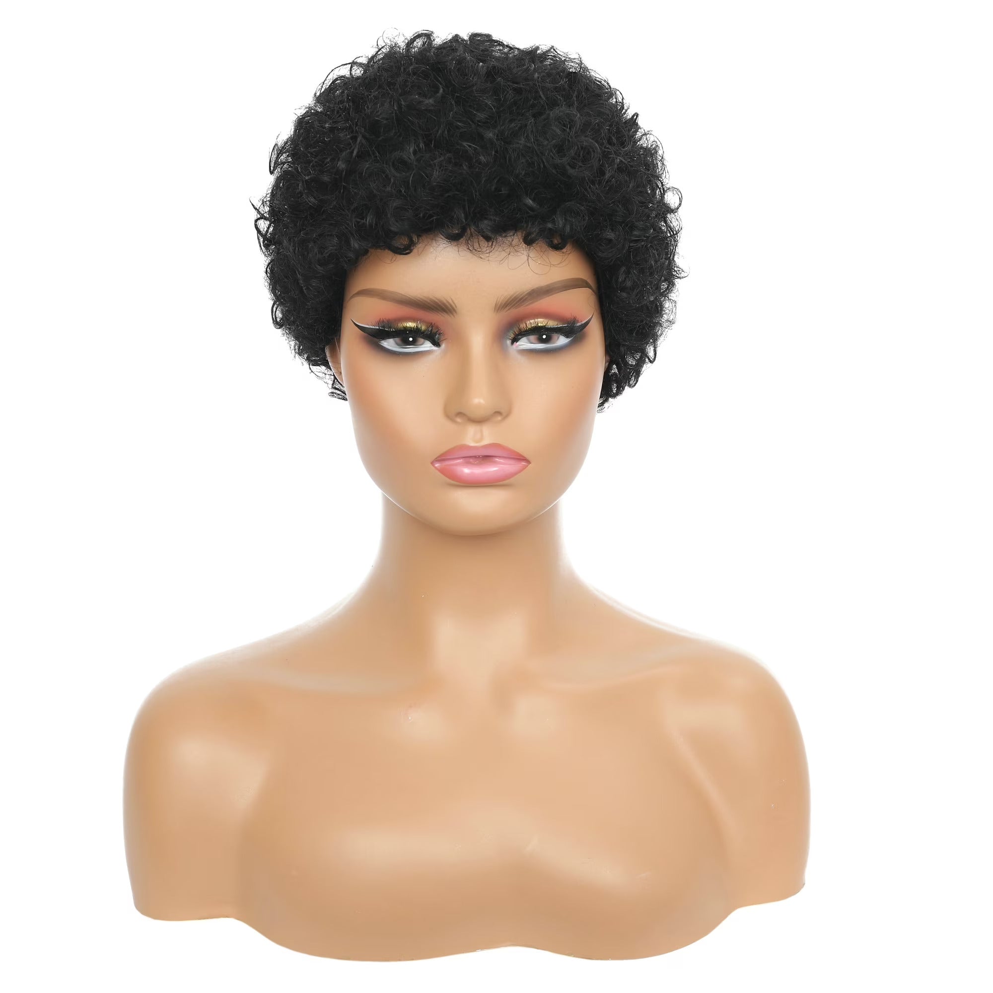 Women's 100% Human Hair Pixie Cut Wig with Bangs for Women Cosplay Daily Wear Theme Parties