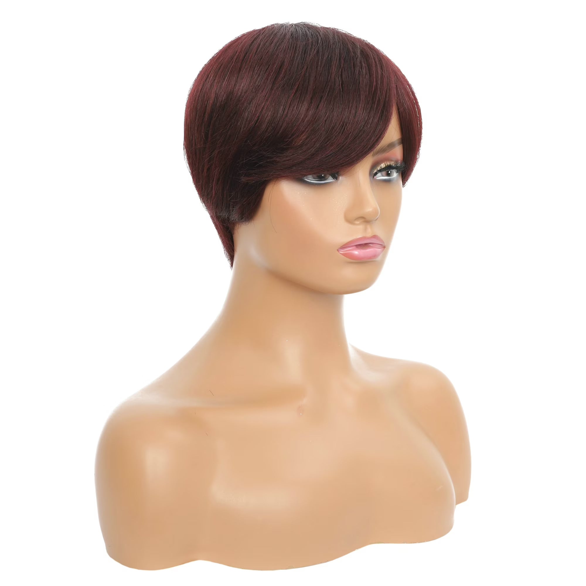 Women's 100% Human Hair Pixie Cut Wig with Bangs for Women Cosplay Daily Wear Theme Parties