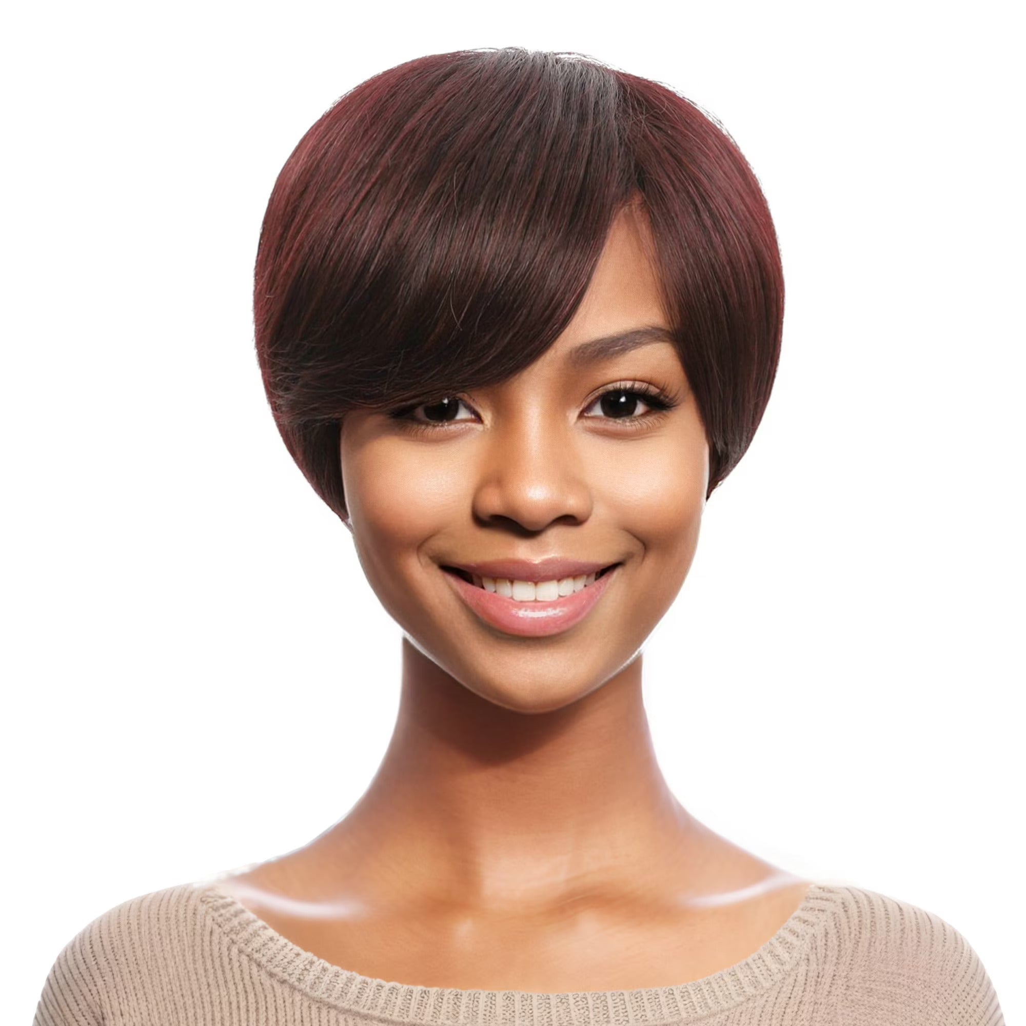 Women's 100% Human Hair Pixie Cut Wig with Bangs for Women Cosplay Daily Wear Theme Parties