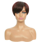 Women's 100% Human Hair Pixie Cut Wig with Bangs for Women Cosplay Daily Wear Theme Parties