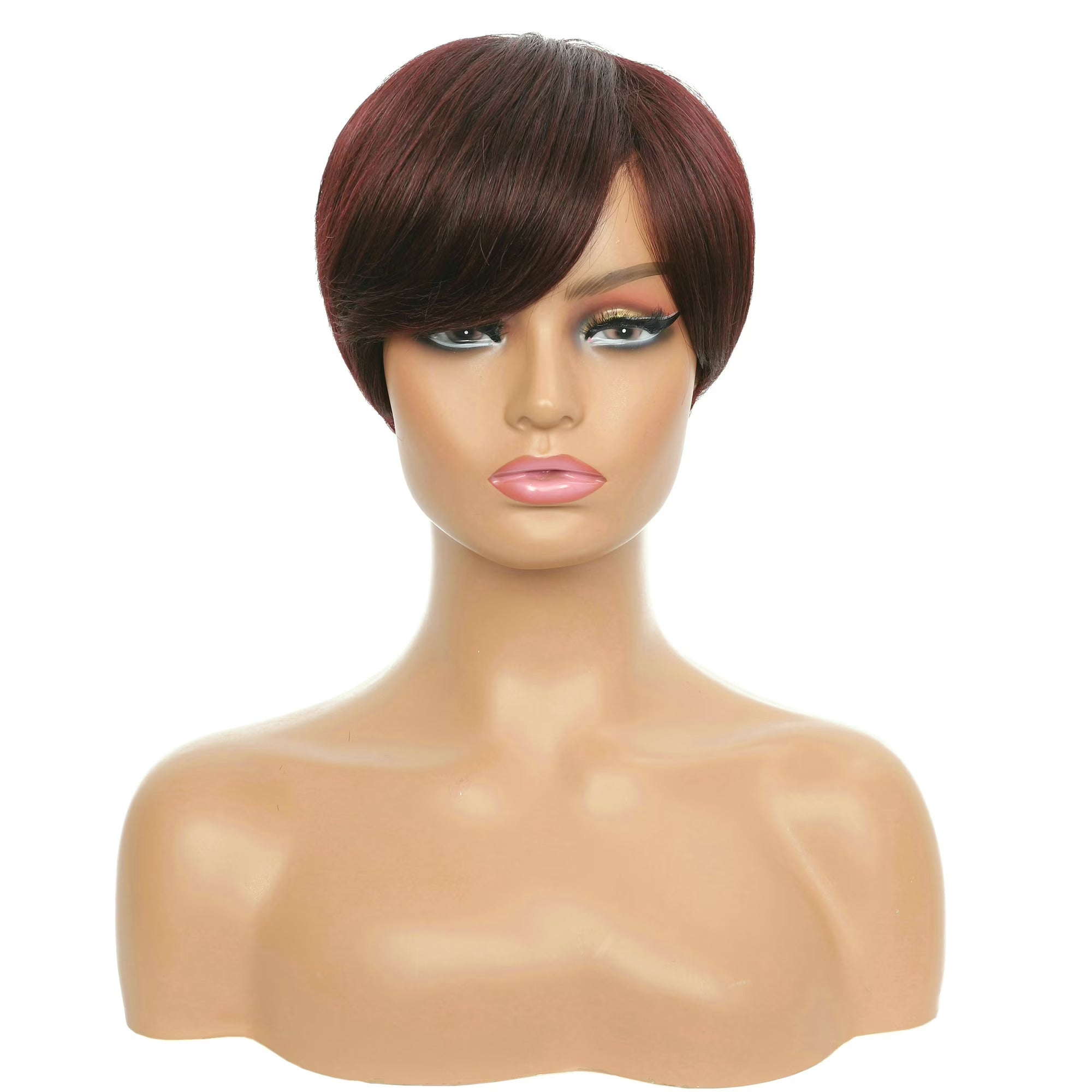 Women's 100% Human Hair Pixie Cut Wig with Bangs for Women Cosplay Daily Wear Theme Parties