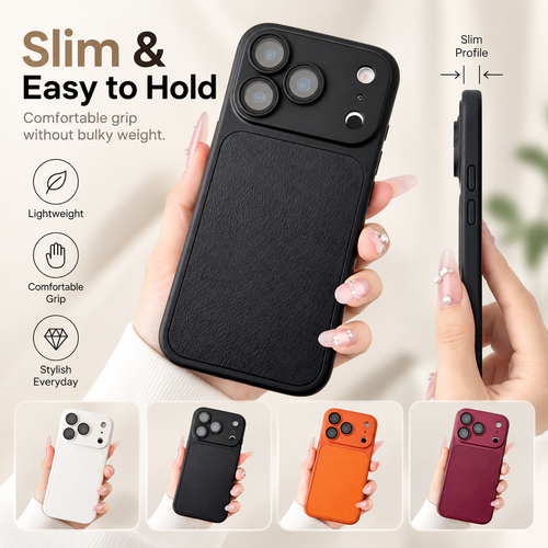 Flagship-Style Leather Texture Phone Case – Premium Camera-Inspired Design, Slim Protective Cover, Stylish Phone Upgrade