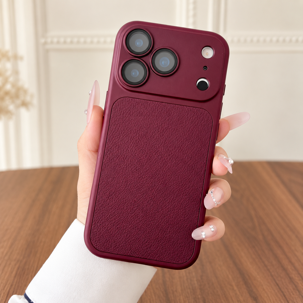 Flagship-Style Leather Texture Phone Case – Premium Camera-Inspired Design, Slim Protective Cover, Stylish Phone Upgrade
