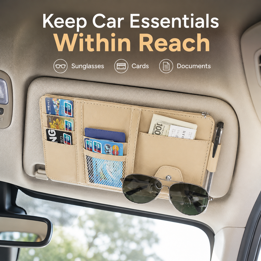 All-in-One Car Sun Visor Organizer