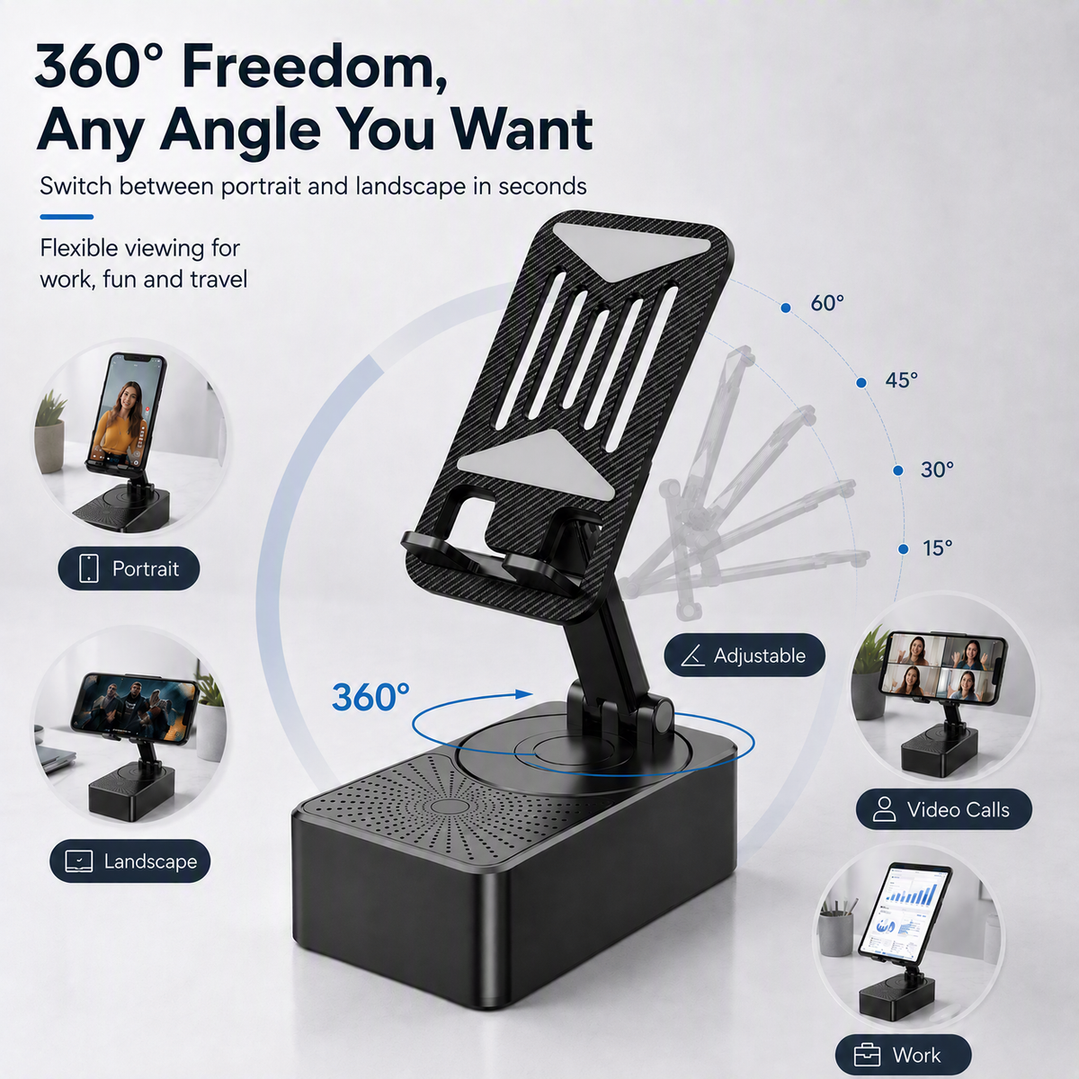 Gift Choice – 3-in-1 Wireless Bluetooth Speaker, Phone Stand & Desktop Organizer