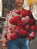 Women's Valentine's Day Gorgeous Love Print Casual Sweatshirt