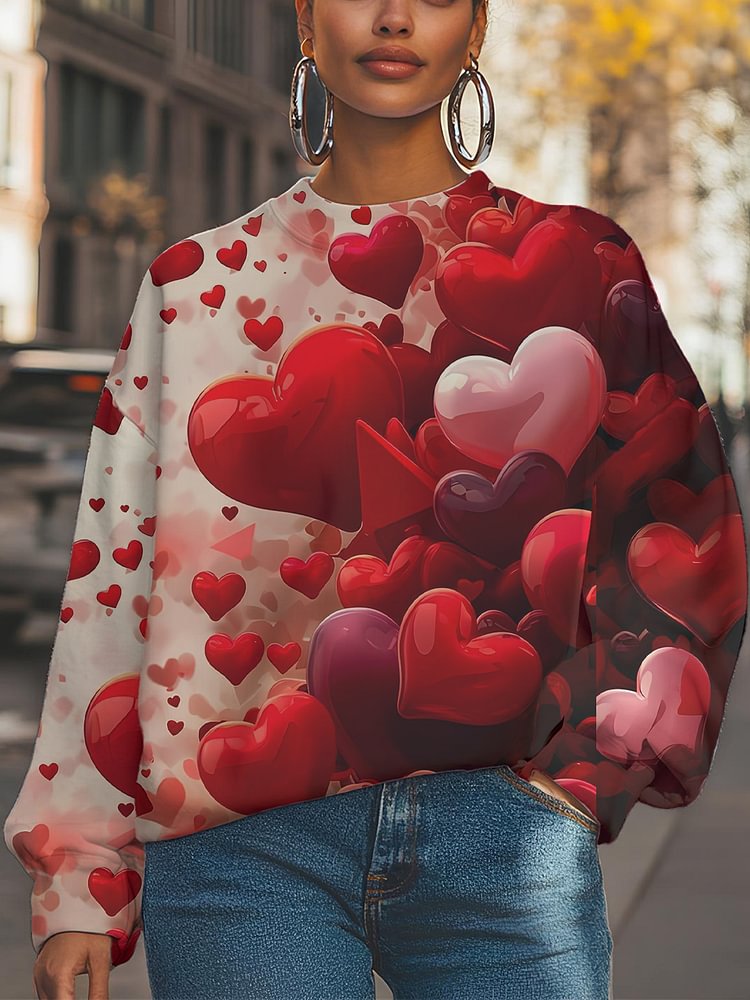 Women's Valentine's Day Gorgeous Love Print Casual Sweatshirt