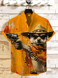 Men's Meerkat Western Gunners Art Print Casual Shirt